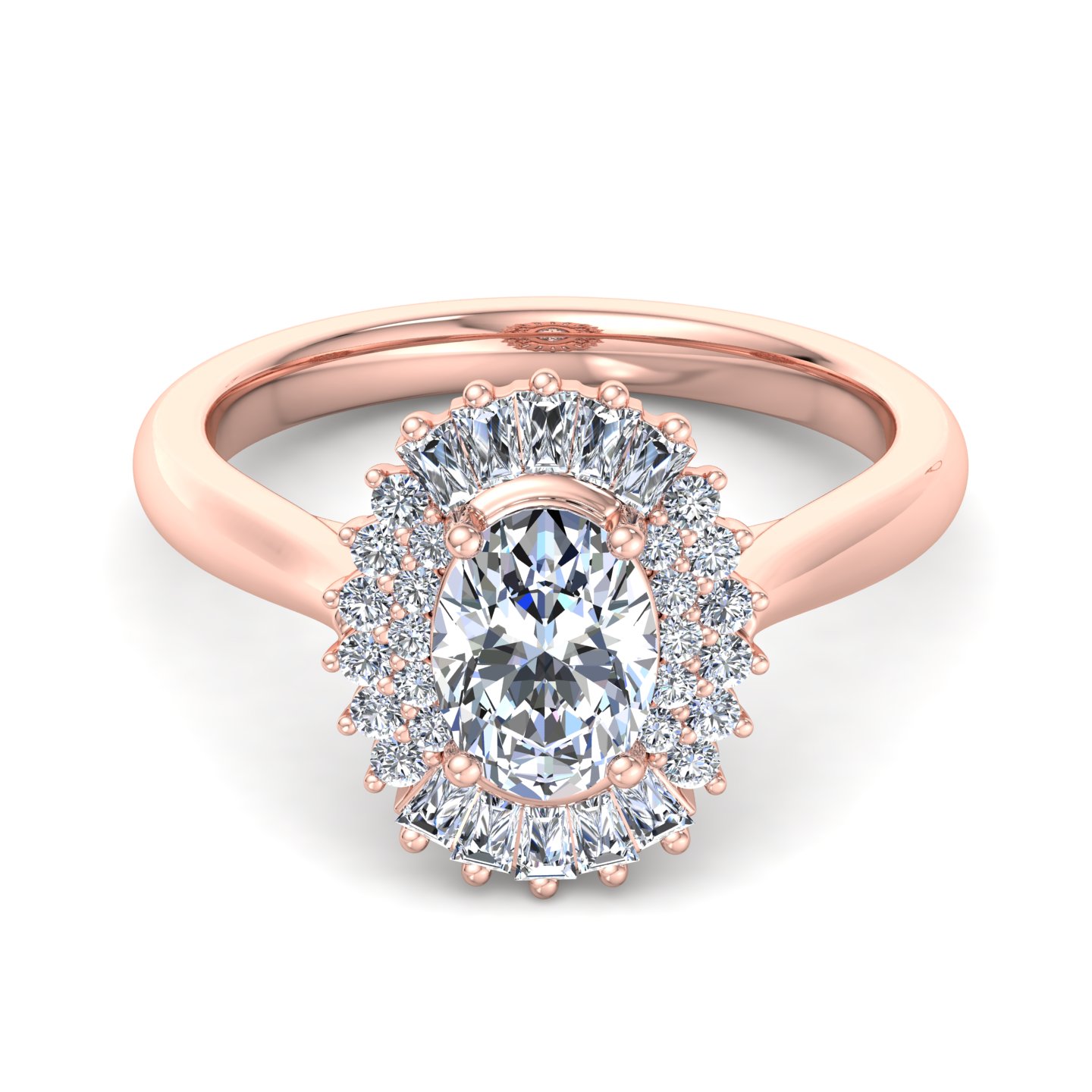 Aniyah Ballerina Style Halo Engagement Ring